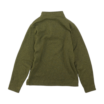 Green Solid 1/4 Zip Pullover