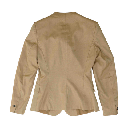 Beige Solid Blazer
