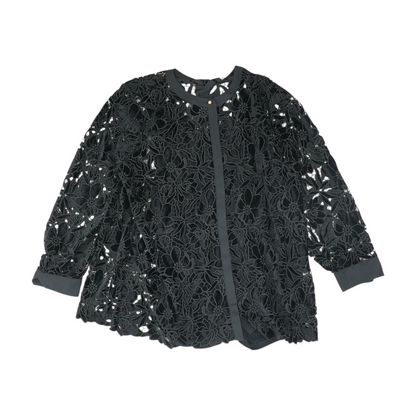 Black Plus Floral Button Down