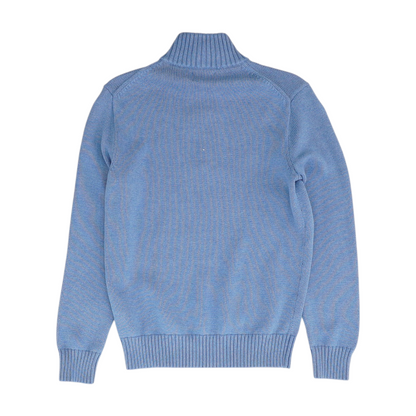 Blue Solid 1/4 Zip Sweater