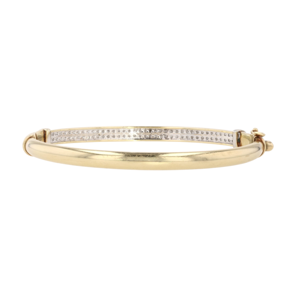 3/4 ctw 10K Yellow Gold Diamond Bangle Bracelet