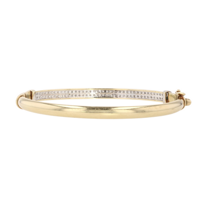 3/4 ctw 10K Yellow Gold Diamond Bangle Bracelet