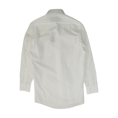 White Solid Long Sleeve Button Down