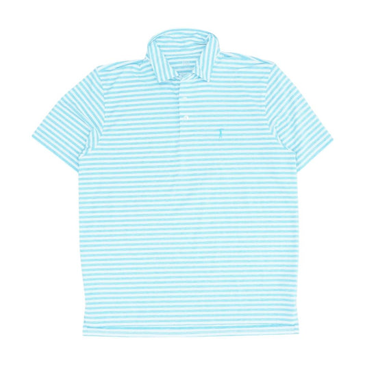 Blue Striped Short Sleeve Polo