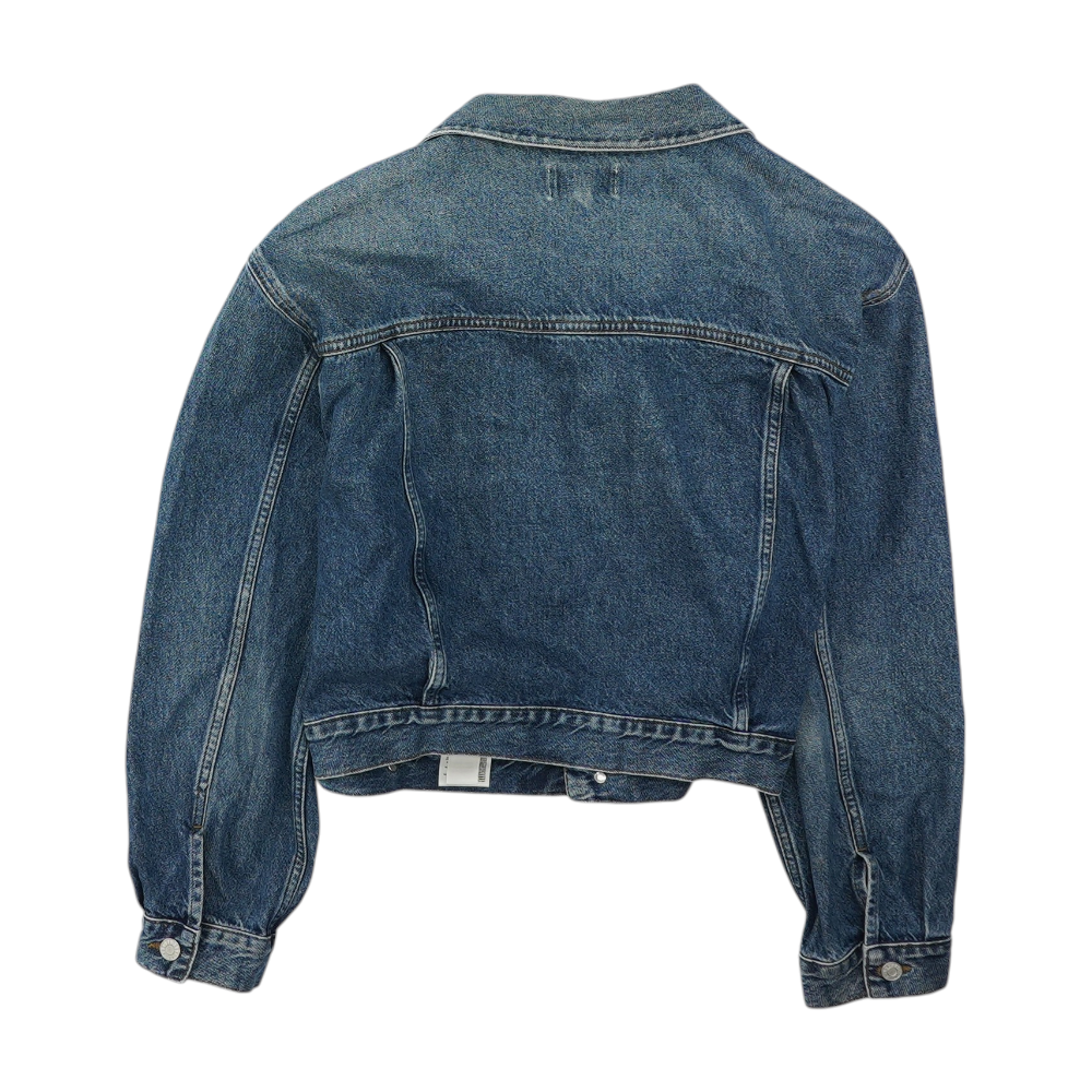 Blue Solid Denim Jacket