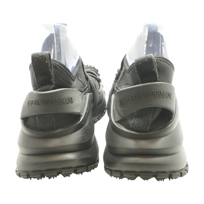 Black Nylon Sneakers with Scuba Details and Drawstring