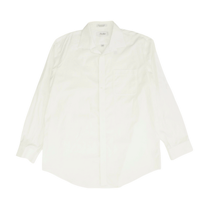 White Solid Long Sleeve Button Down