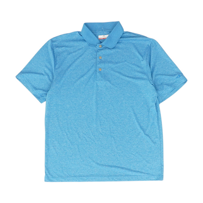 Blue Solid Short Sleeve Polo