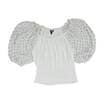 White Polka Dot Blouse