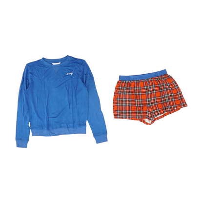 Blue Solid Pajama Set