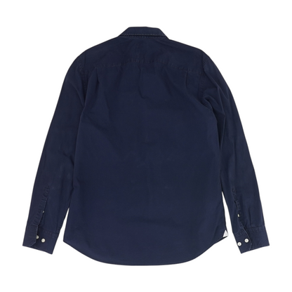 Navy Solid Long Sleeve Button Down