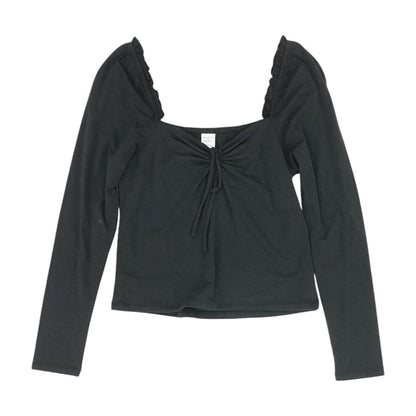 Black Solid Knit Top