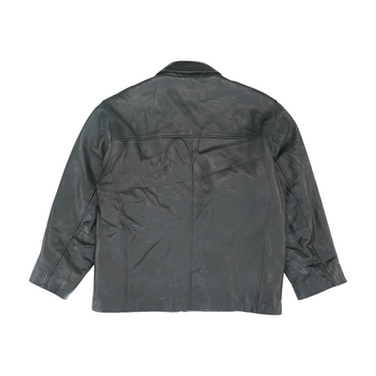 John Ashford Black Solid Leather Jacket – Image 2