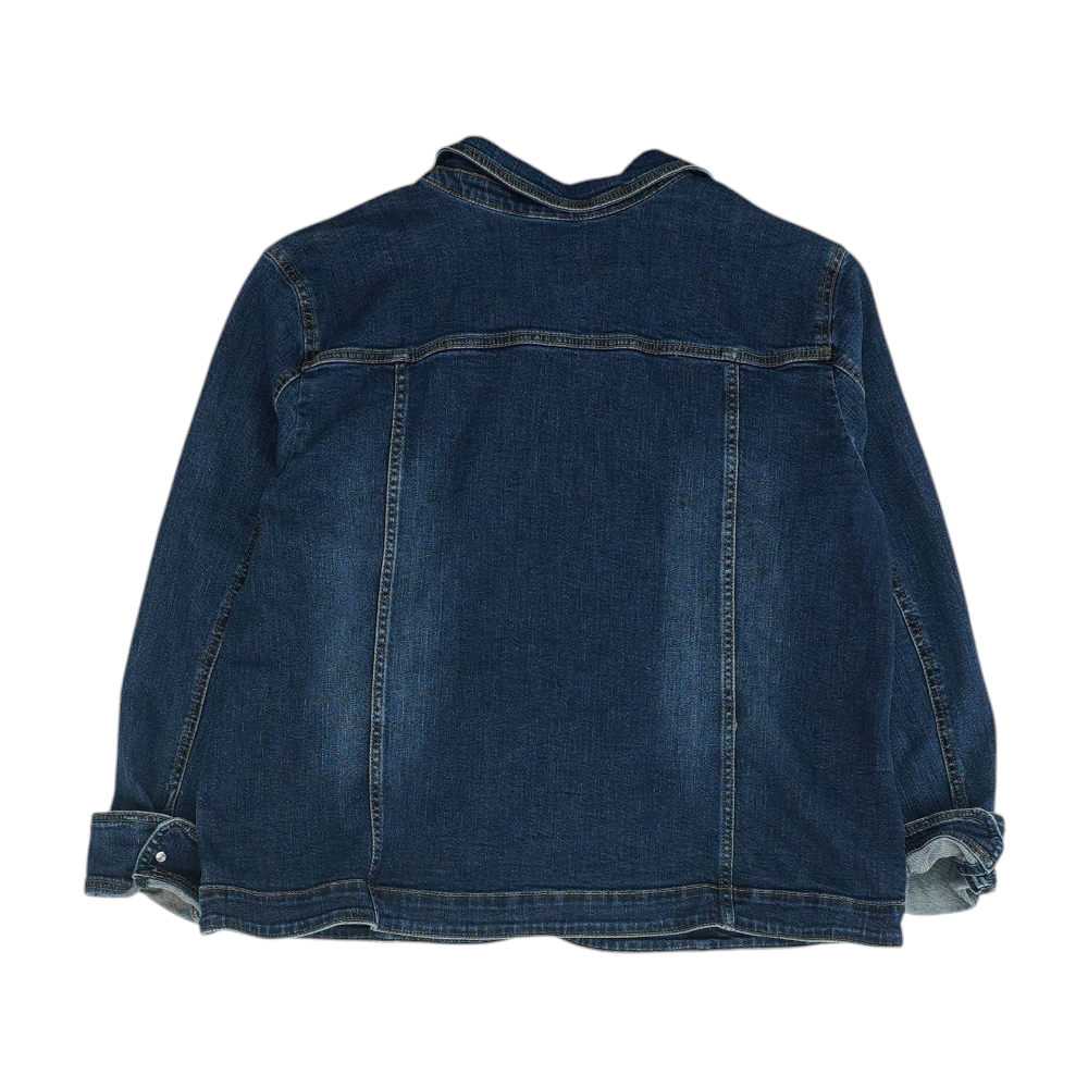 Blue Solid Denim Jacket
