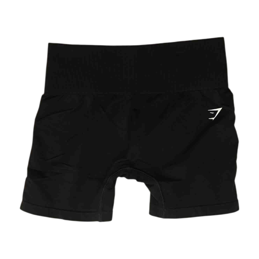 Black Solid Active Shorts