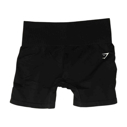 Black Solid Active Shorts