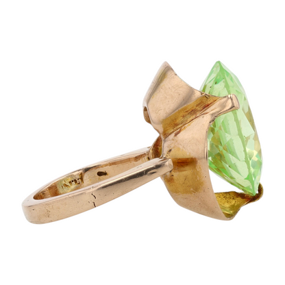 10K Yellow Gold Glass Statement Ring