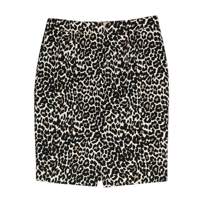 White Animal Print Midi Skirt