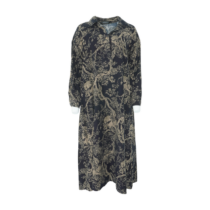 Black Abstract Midi Dress