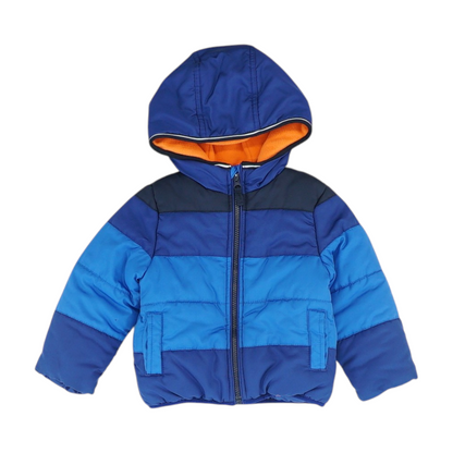 Blue Color Block Coat