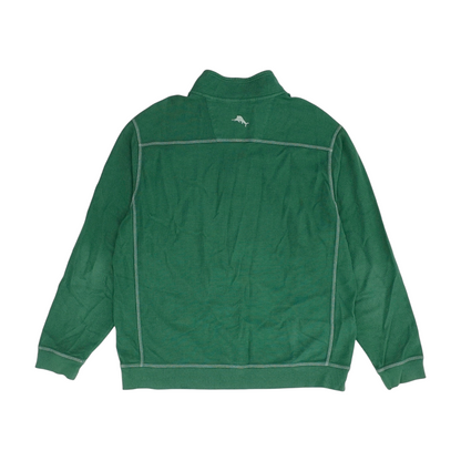 Green Solid 1/4 Zip Pullover