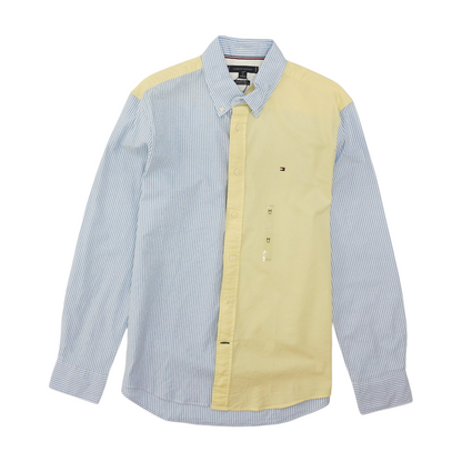 Multi Color Block Long Sleeve Button Down