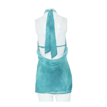 Blue Tie-Dye Mini Dress