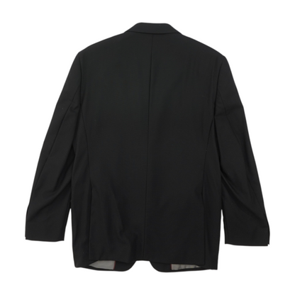 Black Long Solid Suit Jacket