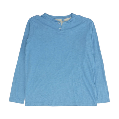 Blue Solid Henley T-Shirt