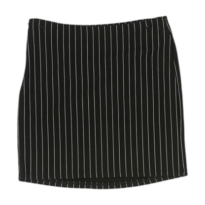 Black Striped Mini Skirt