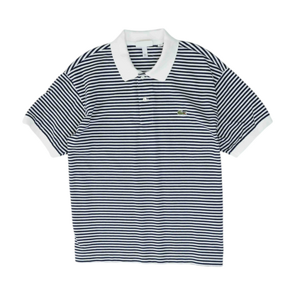 White Striped Short Sleeve Polo