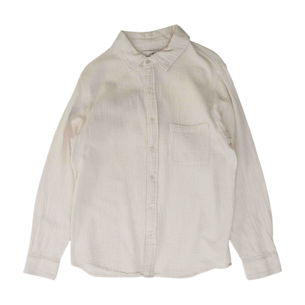 Joe's Jeans White Solid Long Sleeve Button Down – Image 1