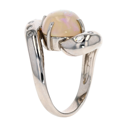 Platinum Opal Statement Ring