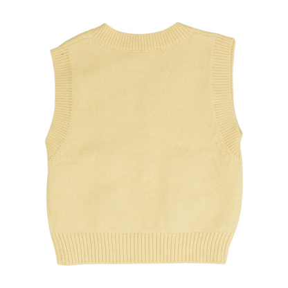 Cream Solid Vest Sweater