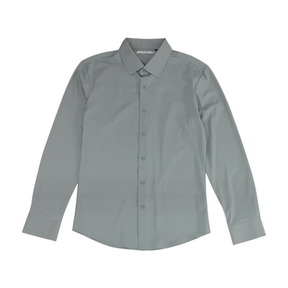White Solid Long Sleeve Button Down
