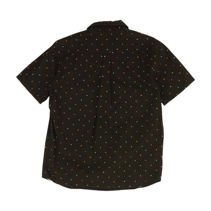Black Polka Dot Short Sleeve Button Down
