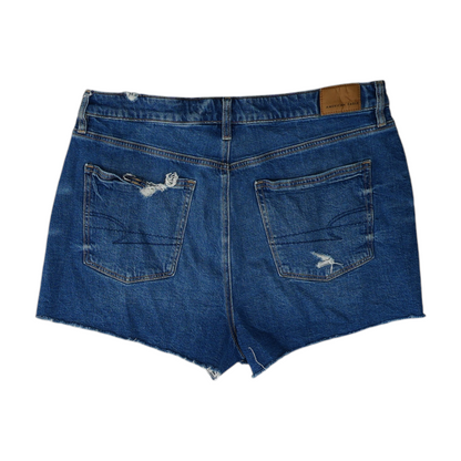 Blue Solid Denim Shorts