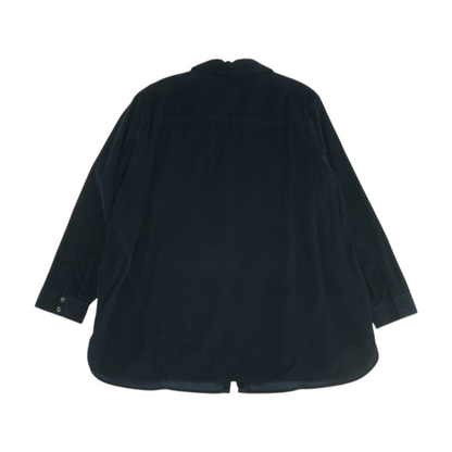 Navy Plus Size Flannel Button Down