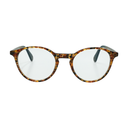 Brown No Gender 1 Round Prescription Eyewear