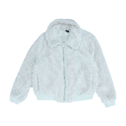 Cream Solid Fur Jacket