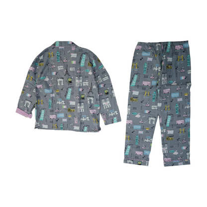 Gray Graphic Pajama Set
