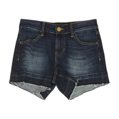 Navy Solid Denim Shorts