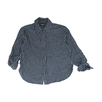 Navy Check Button Down