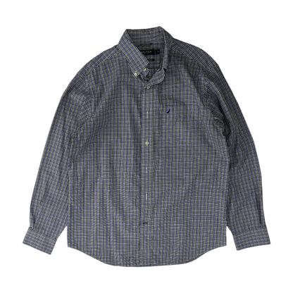 Black Plaid Long Sleeve Button Down