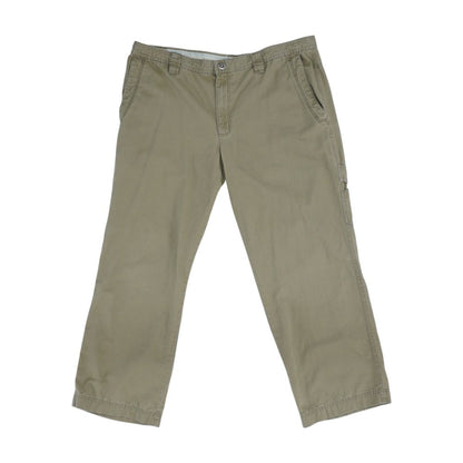 Tan Solid Casual Pants