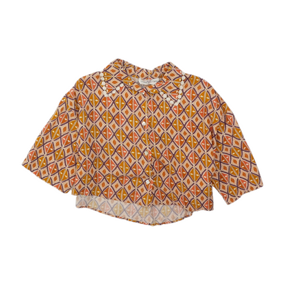 Orange Abstract Blouse