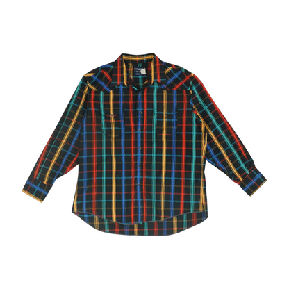 Black Plaid Long Sleeve Button Down