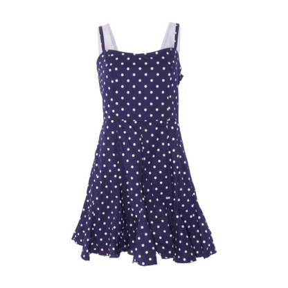 Navy Polka Dot Mini Dress