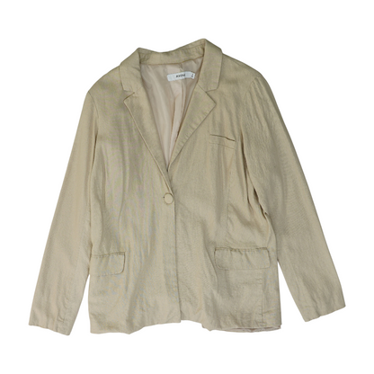 Beige Solid Blazer