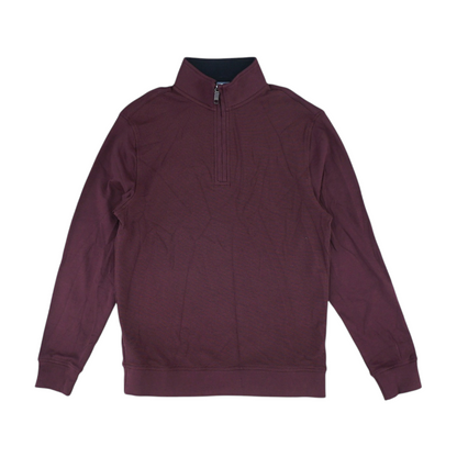 Maroon Solid 1/4 Zip Pullover